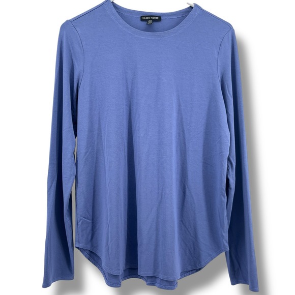 Eileen Fisher Women's Blue Long Sleeve Stretch Jersey Top Size M - Picture 2 of 8